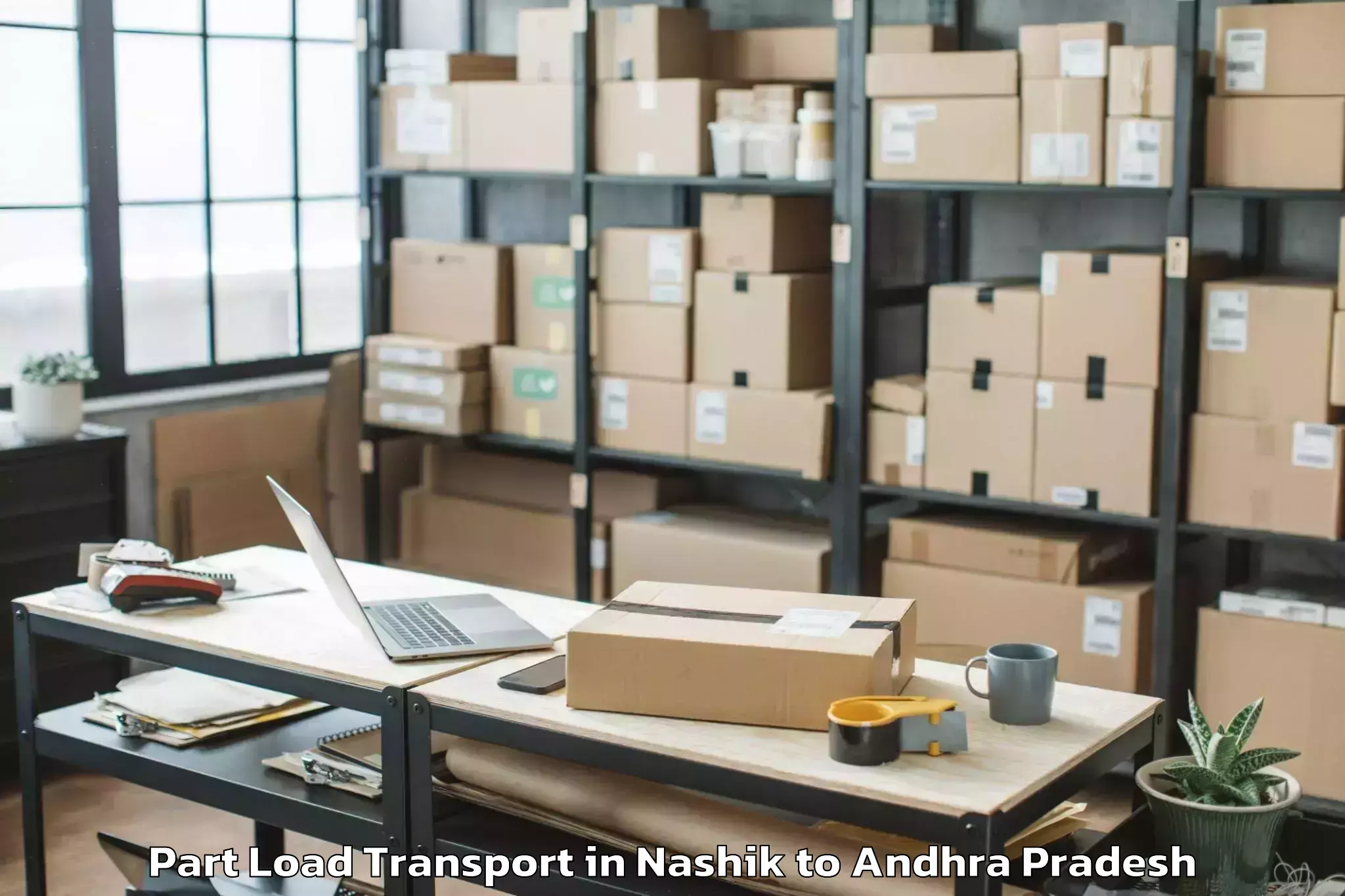 Book Nashik to Pamur Part Load Transport Online